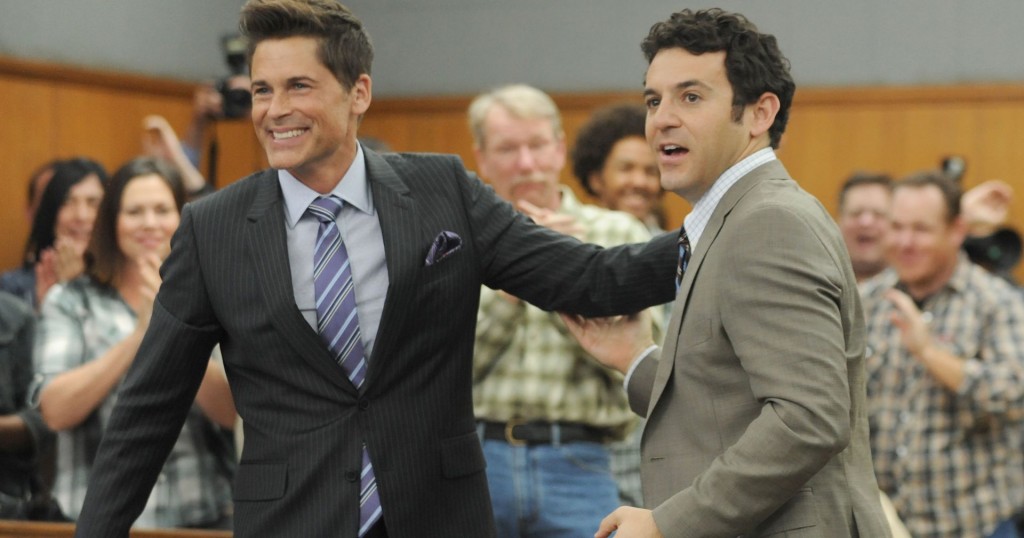 THE GRINDER: L-R: Rob Lowe and Fred Savage ©2015 Fox Broadcasting Co. Cr: Ray Mickshaw/FOX.